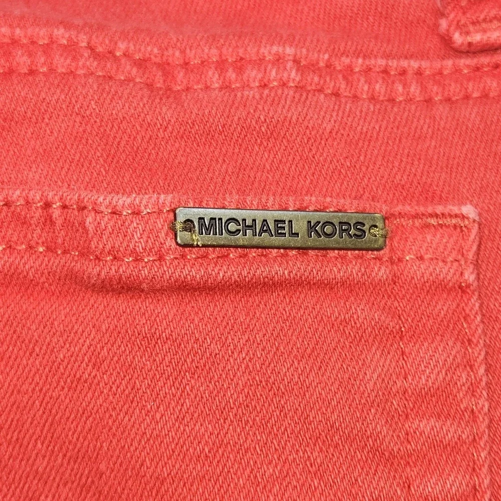 Michael Kors Skinny Jeans Women's Size 10 Red Stretch Denim Low Rise Trousers